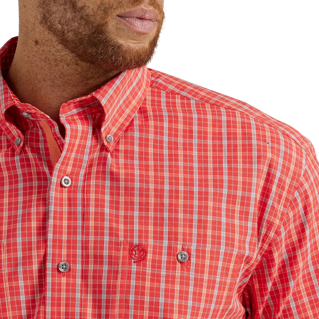 Wrangler Men's George Strait Fiesta Red Shirt - Big & Tall