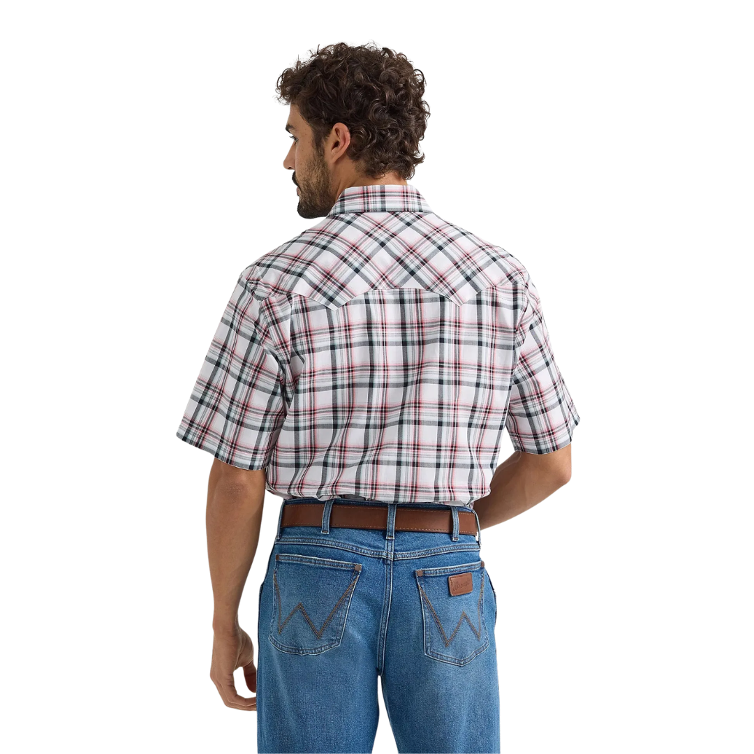 Wrangler Men's Retro Short Sleeve Sawtooth White Shirt