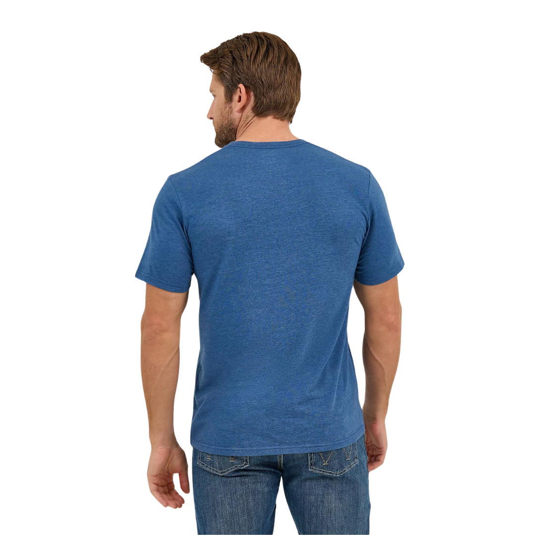 Wrangler Men's Rope Emblem Graphic Blue Shirt