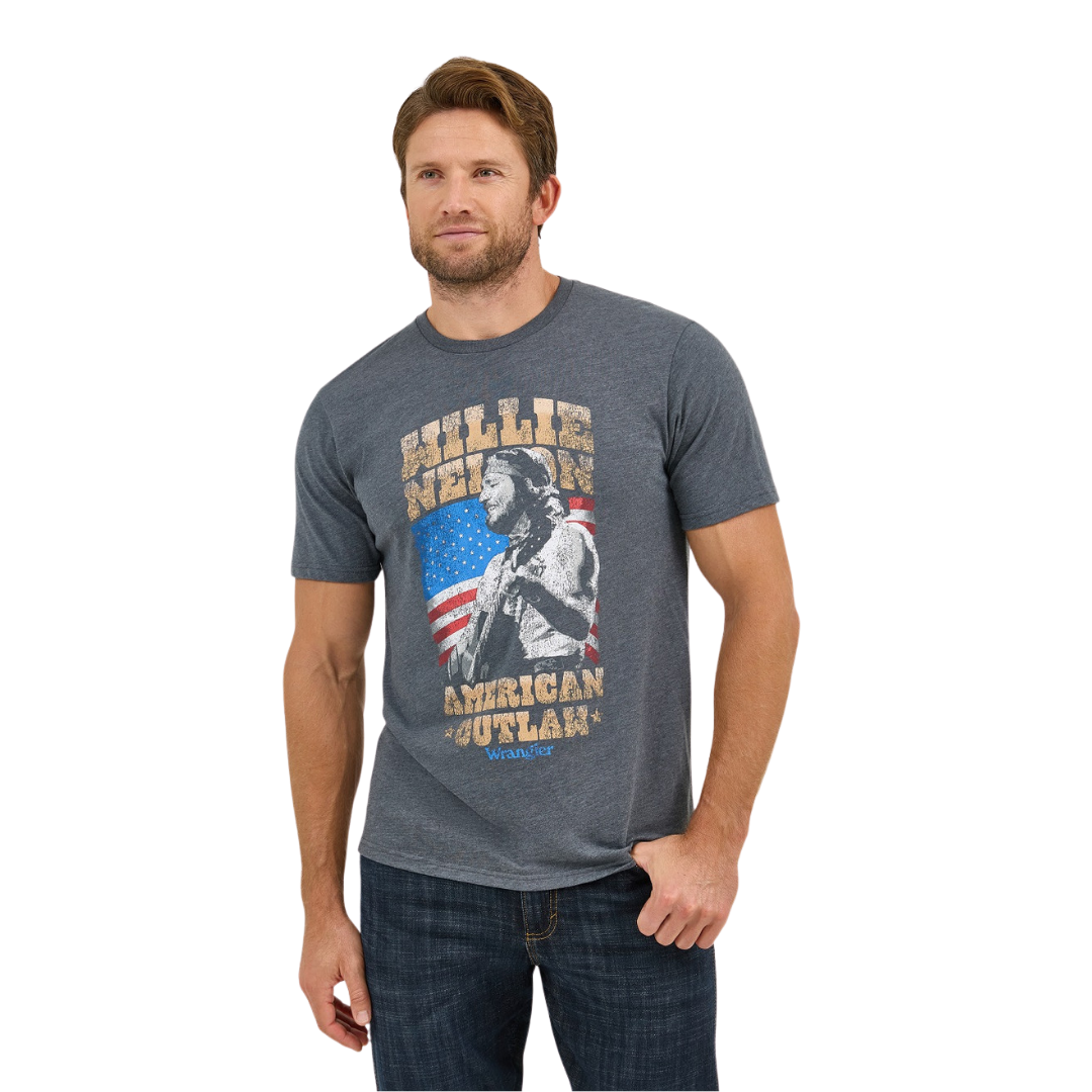 Wrangler Men's Willie Nelson Concert Grey Shirt