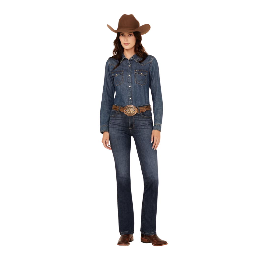 Wrangler Women's Bespoke High Rise Bootcut Blue Jean