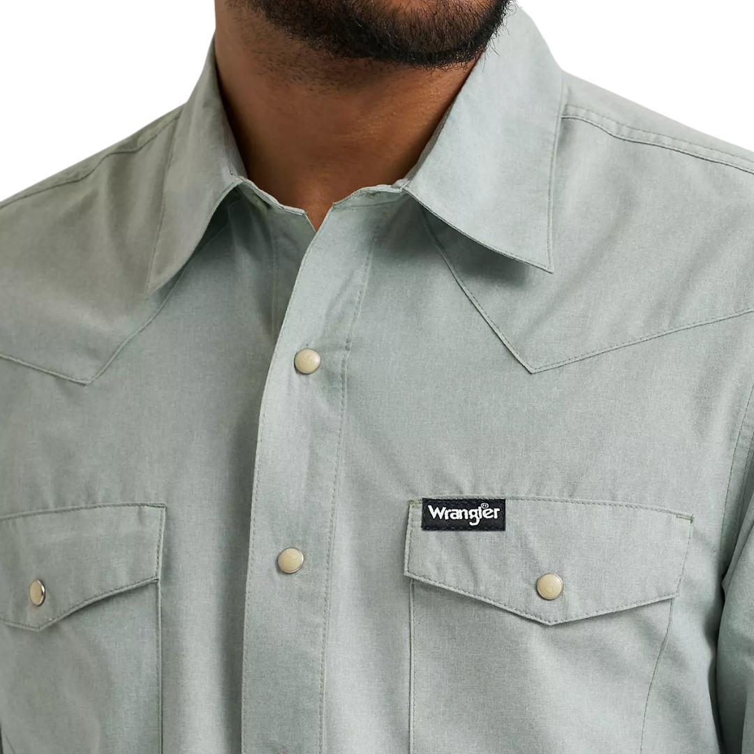 Wrangler Men's Drover Utility Iceberg Green Shirt - Big & Tall