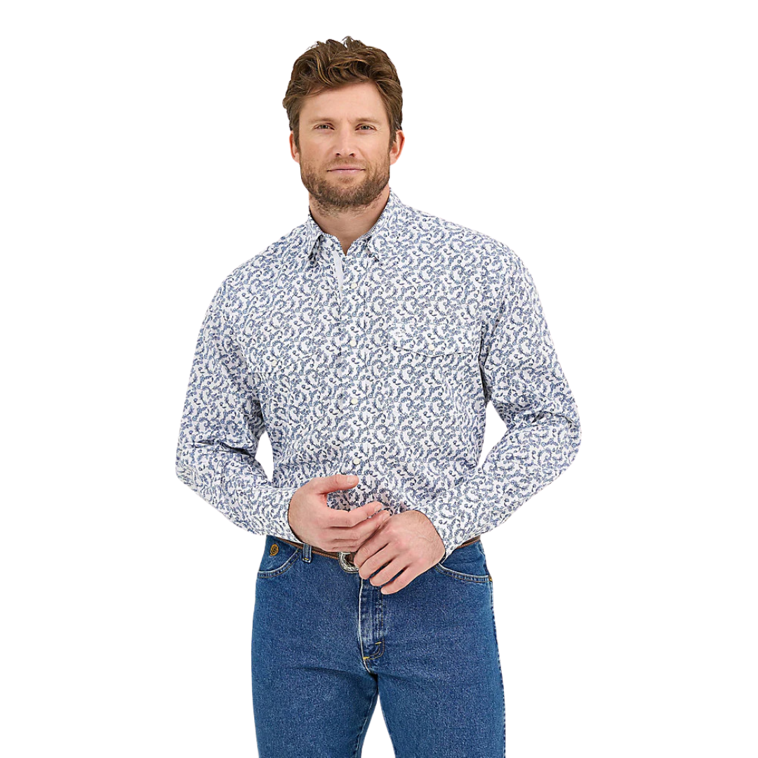Wrangler Men's George Troubador Delf Blue Shirt