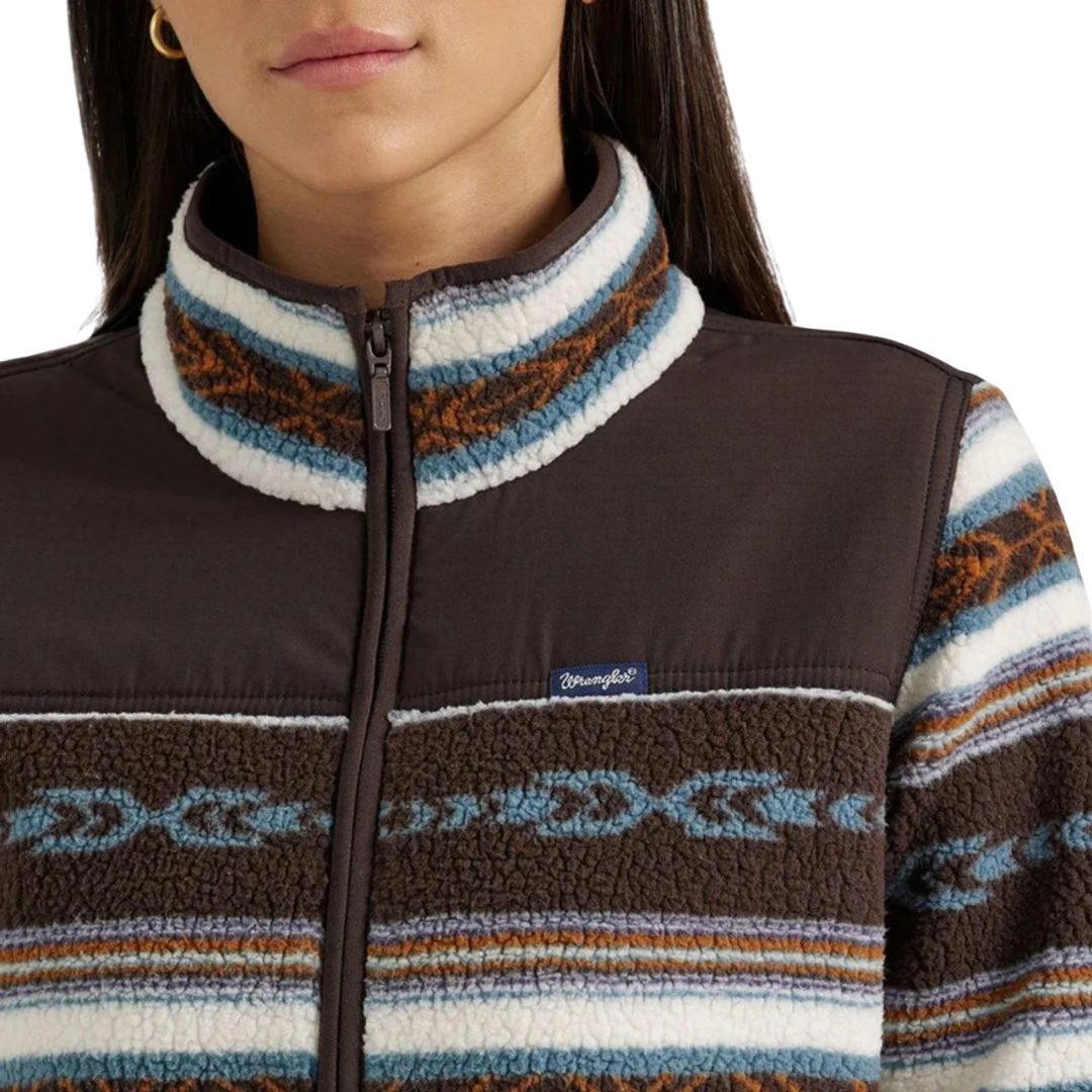 Chamarra Women's Southwestern Contrast Sherpa