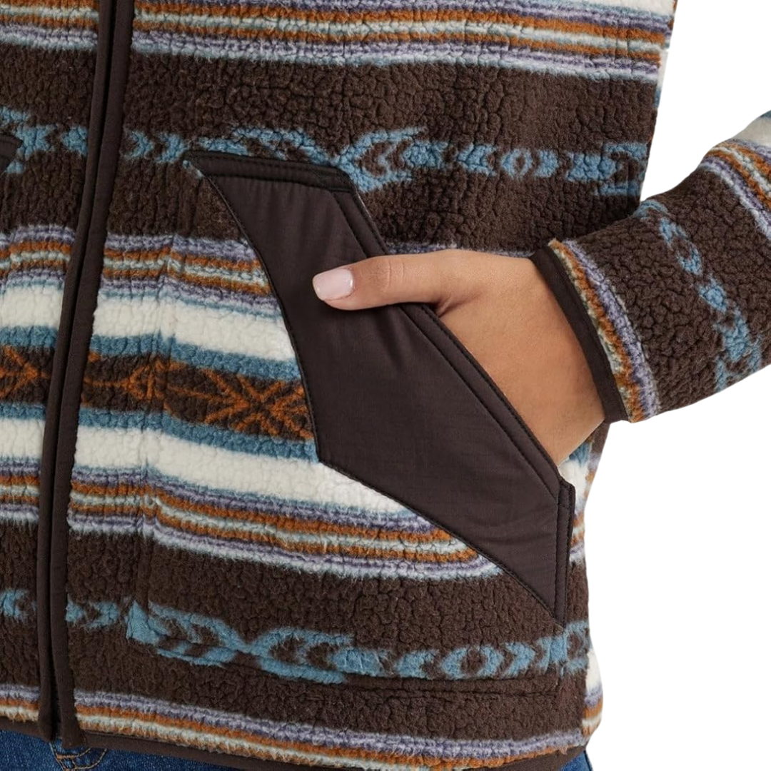 Chamarra Women's Southwestern Contrast Sherpa