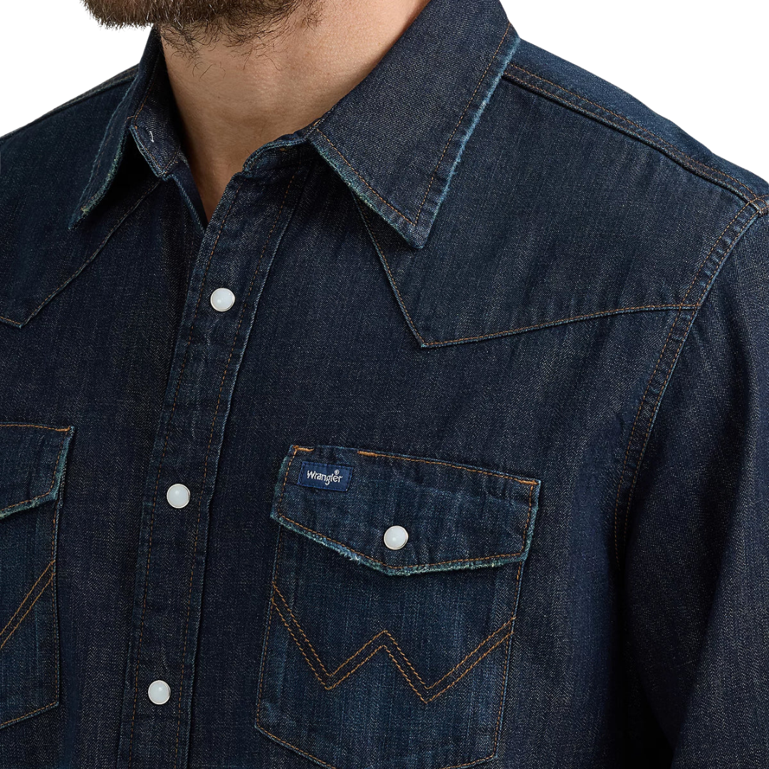 Vendor Men's Western Denim Work Blue Shirt