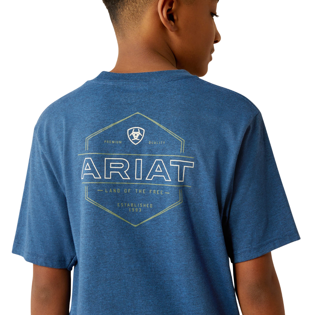 Ariat Kid's Line Frame Hex Denim Black Heather T-Shirt