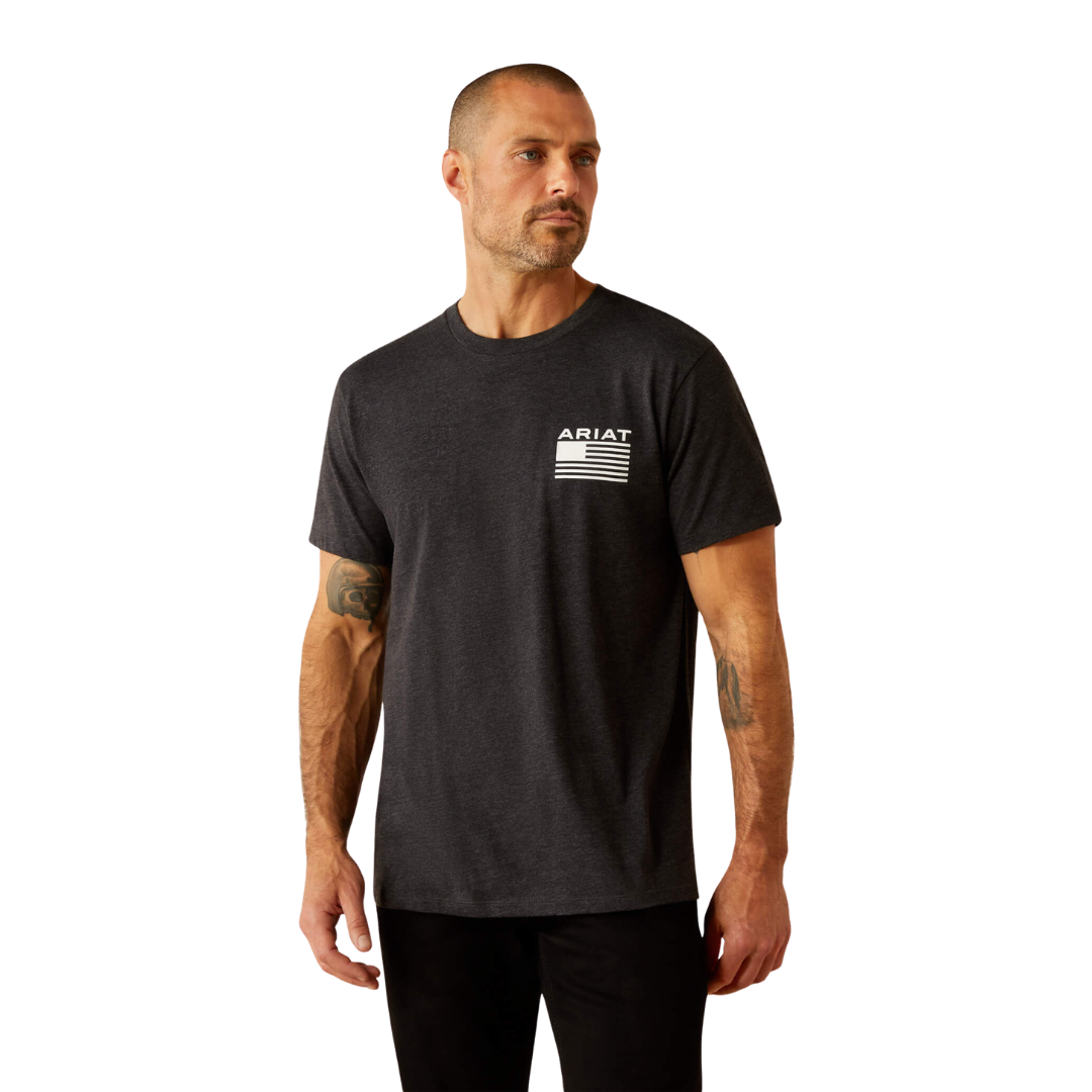Ariat Men's RWB Charcoal Heather Graphic T-Shirt