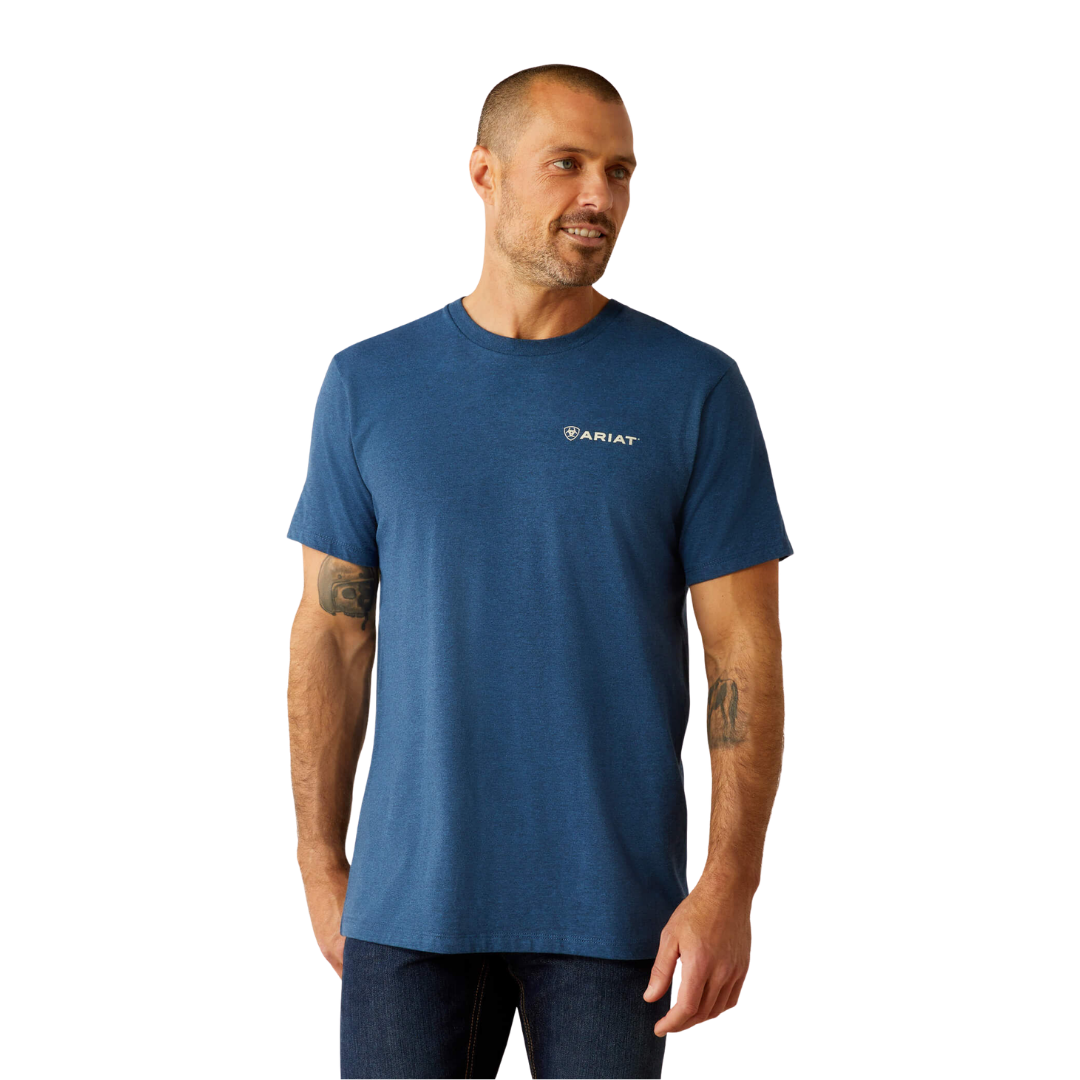 Ariat Men's Line Frame Hex Denim Black Heather T-Shirt
