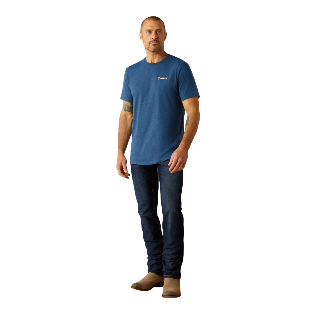Ariat Men's Line Frame Hex Denim Black Heather T-Shirt