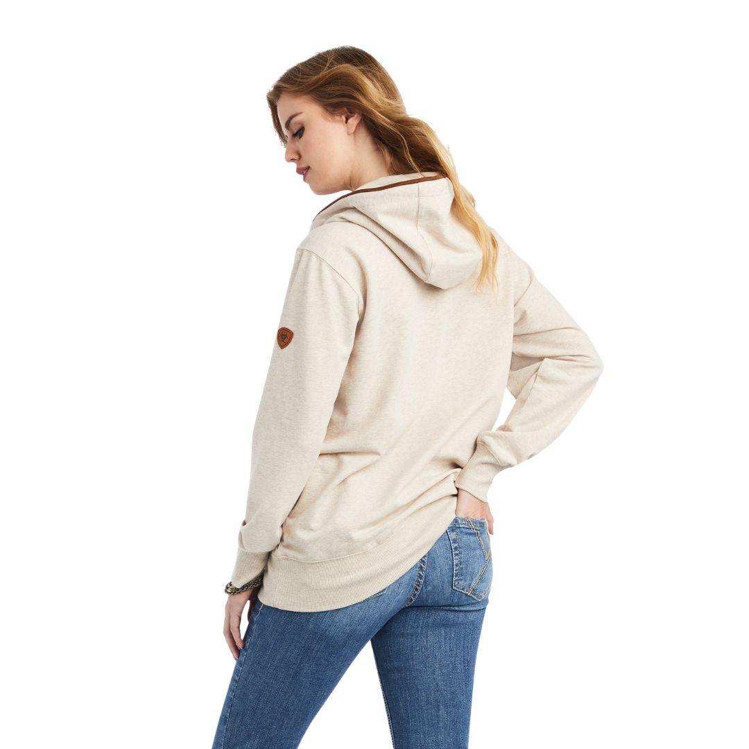 Ariat Women's Real Oatmeal Heather Pullover Light Brown Sweatshirt