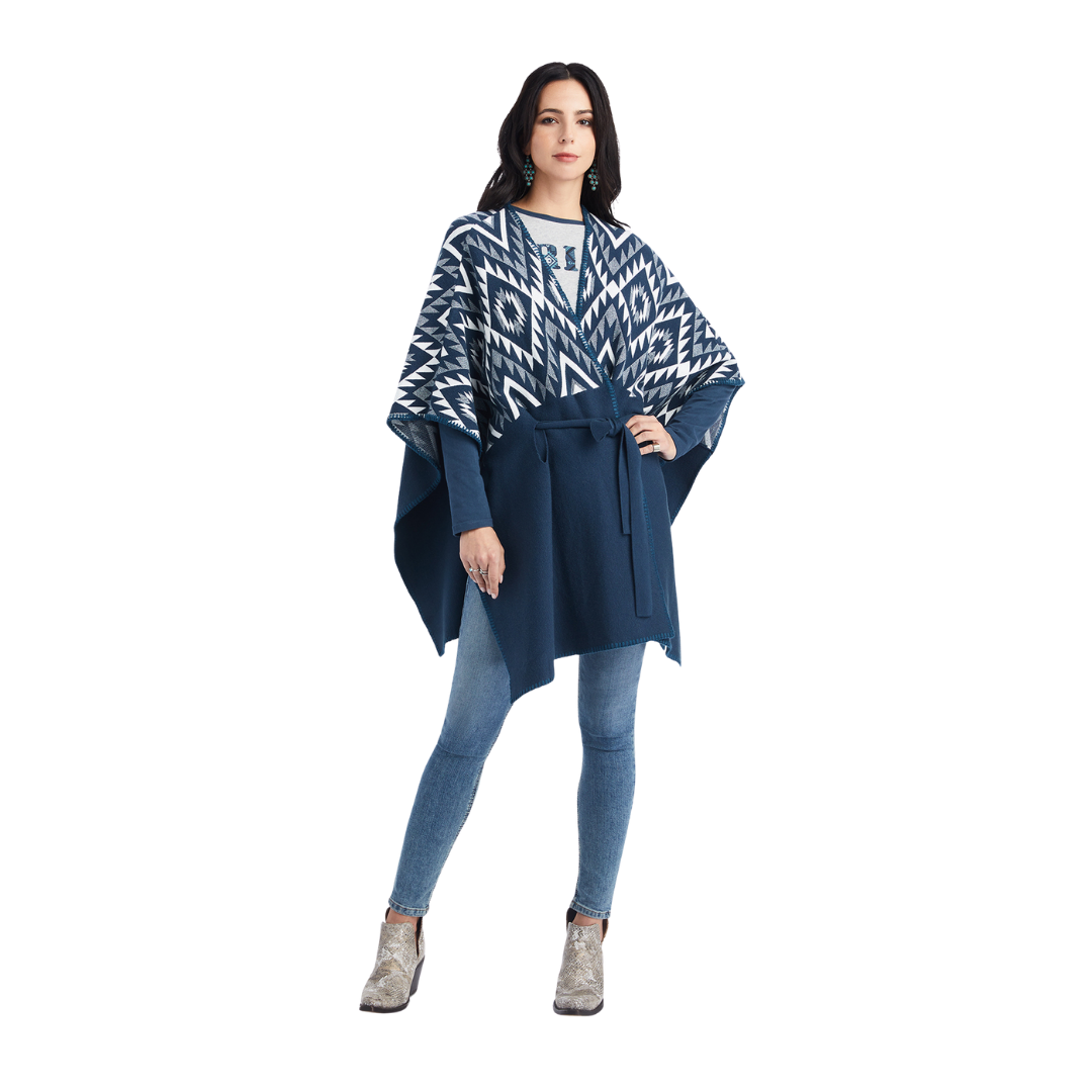 Ariat Women's Dust Darlin Wrap Cardigan Blue Sweater