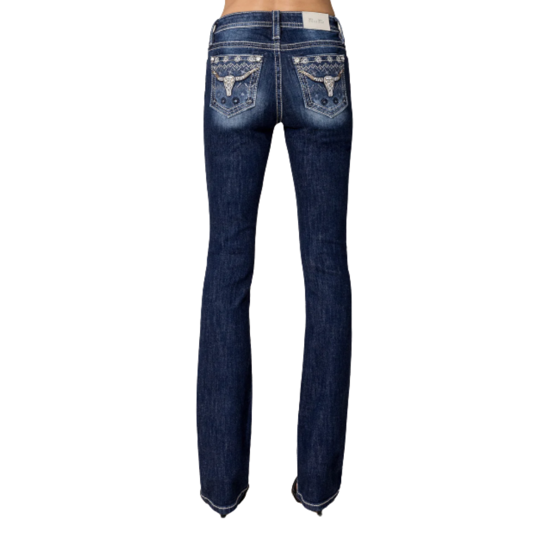 Miss Me Women's Simply Steer Head Blue Jeans