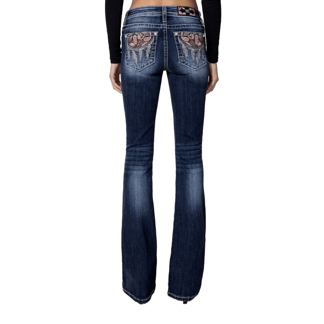 Miss Me Women's Paisley Dreaming Bootcut Blue Jeans