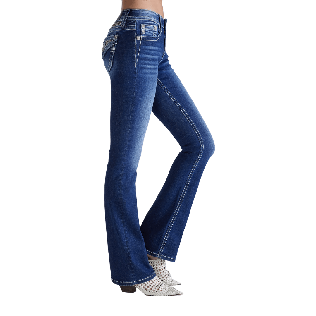 Miss Me Women's Crown Jewel Bootcut Blue Jeans