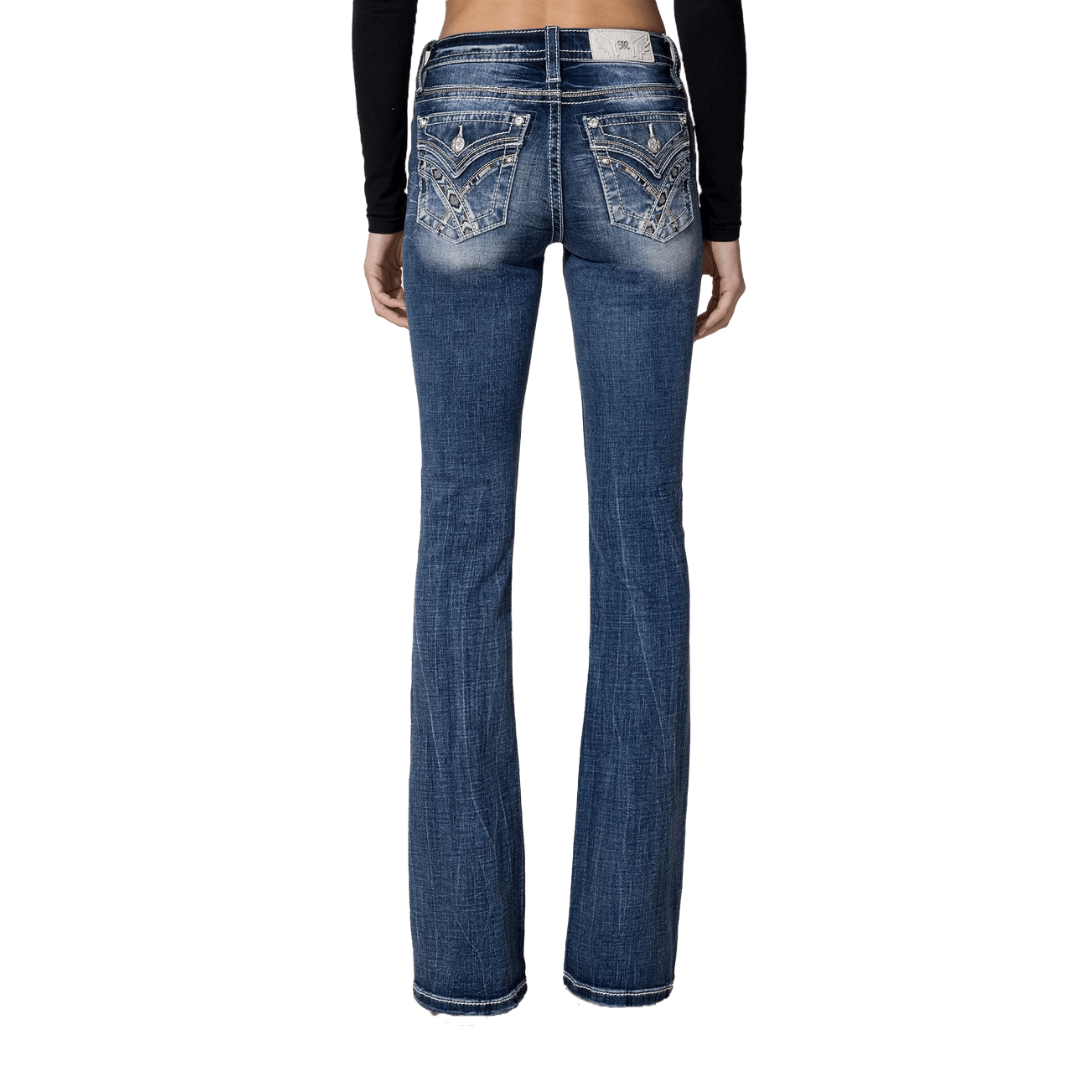 Miss Me Women's Boot Cut Tribal Road Blue Jeans