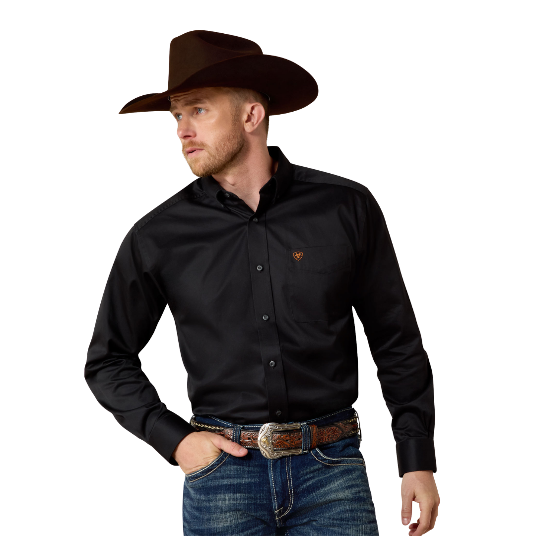 Ariat Men's Twill Button Down Western Black Shirt