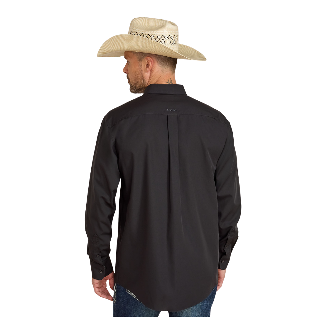 Ariat Men's Wrinkle Free Long Sleeve Western Black Shirt