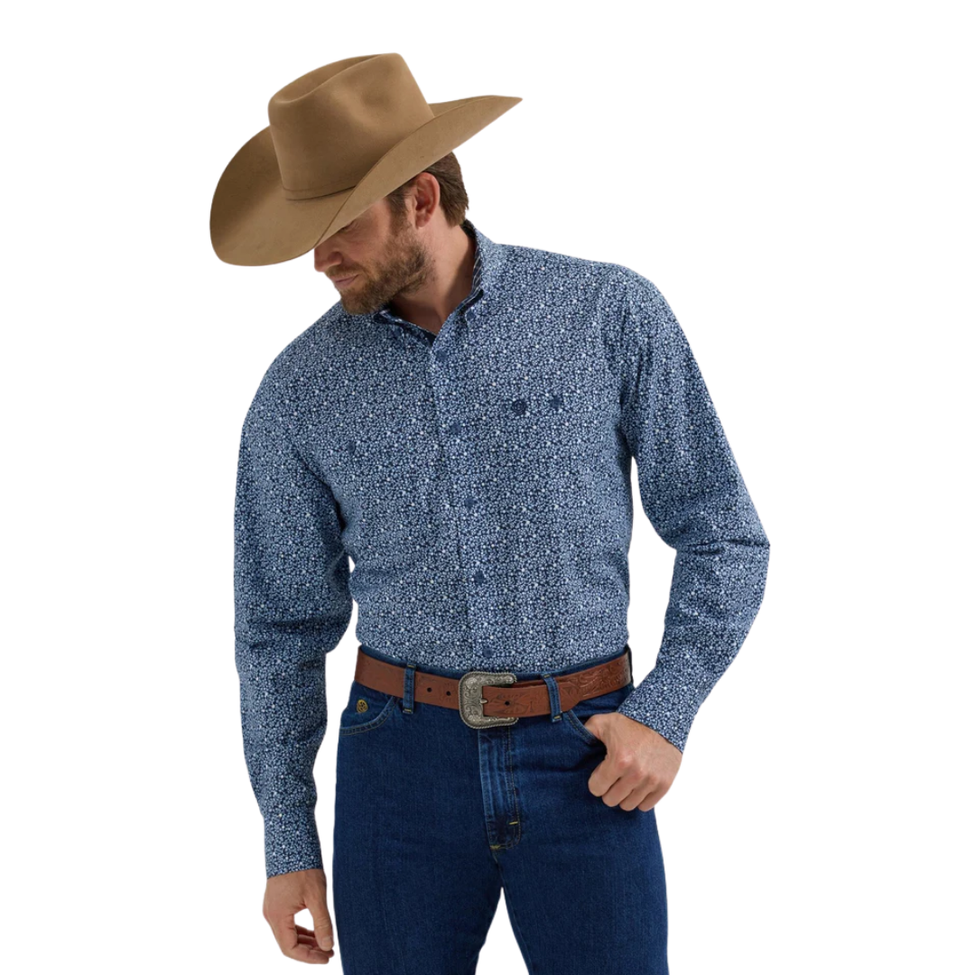 Wrangler Men's George Straight Blue Shirt - Big & Tall