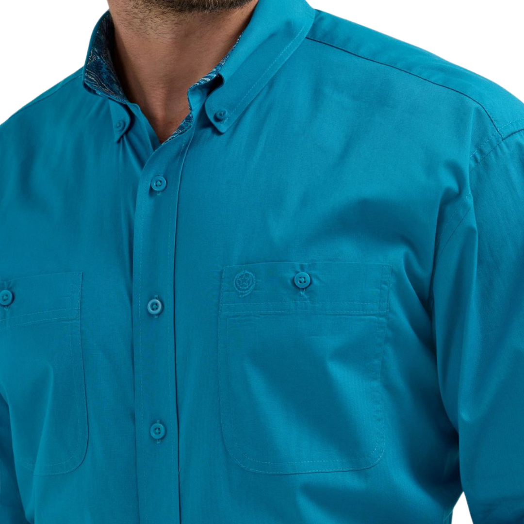 Wrangler Men's George Strait Turquoise Shirt