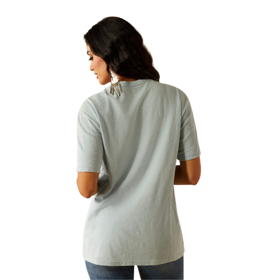 Ariat Women's Wild West Stamp T-Shirt Bleached Blue