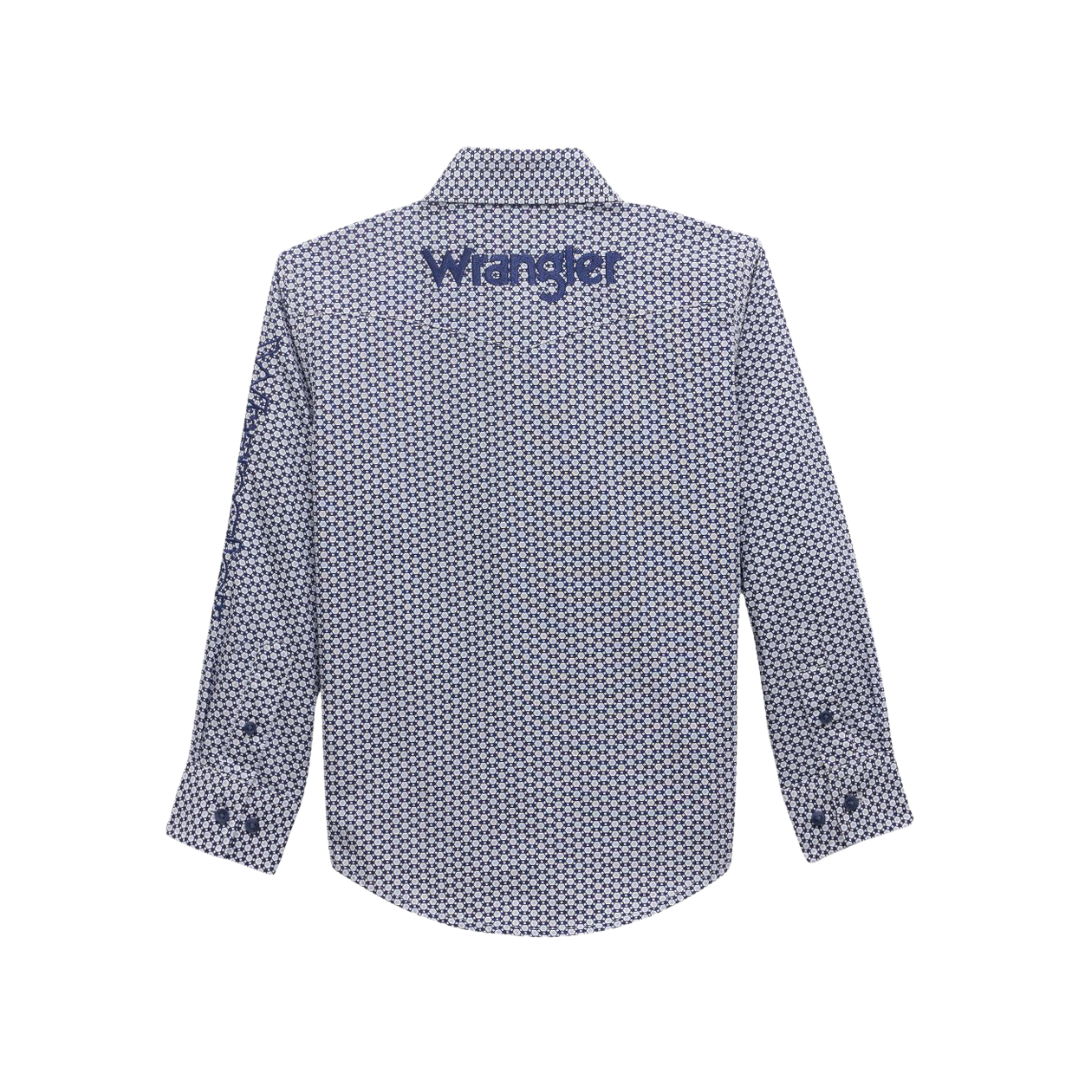 Wrangler Youth Boy's Geometric Blue Shirt