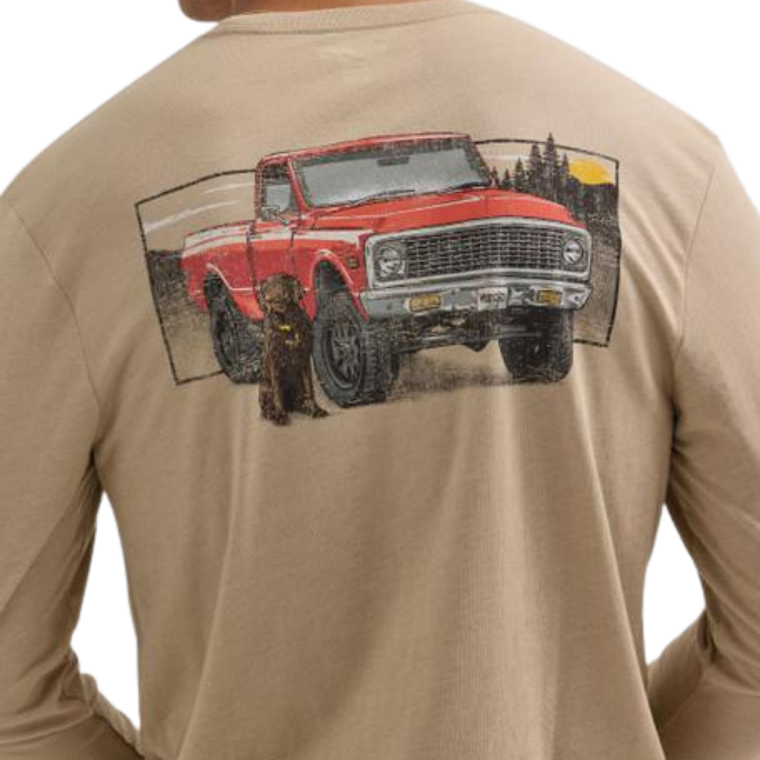 Wrangler Men's Pup Truck Khaki Tee