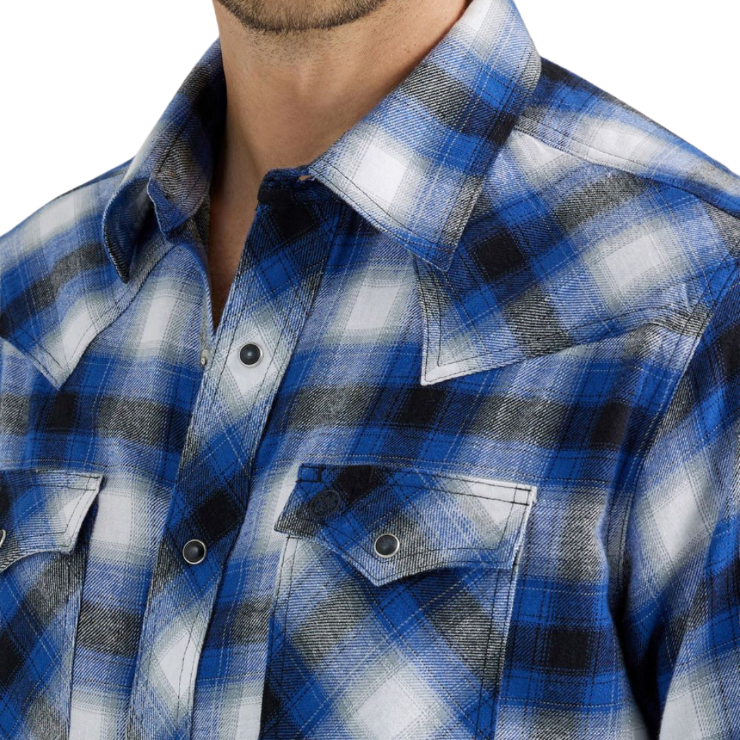 Wrangler Men's Retro Flannel Blue/Black Shirt
