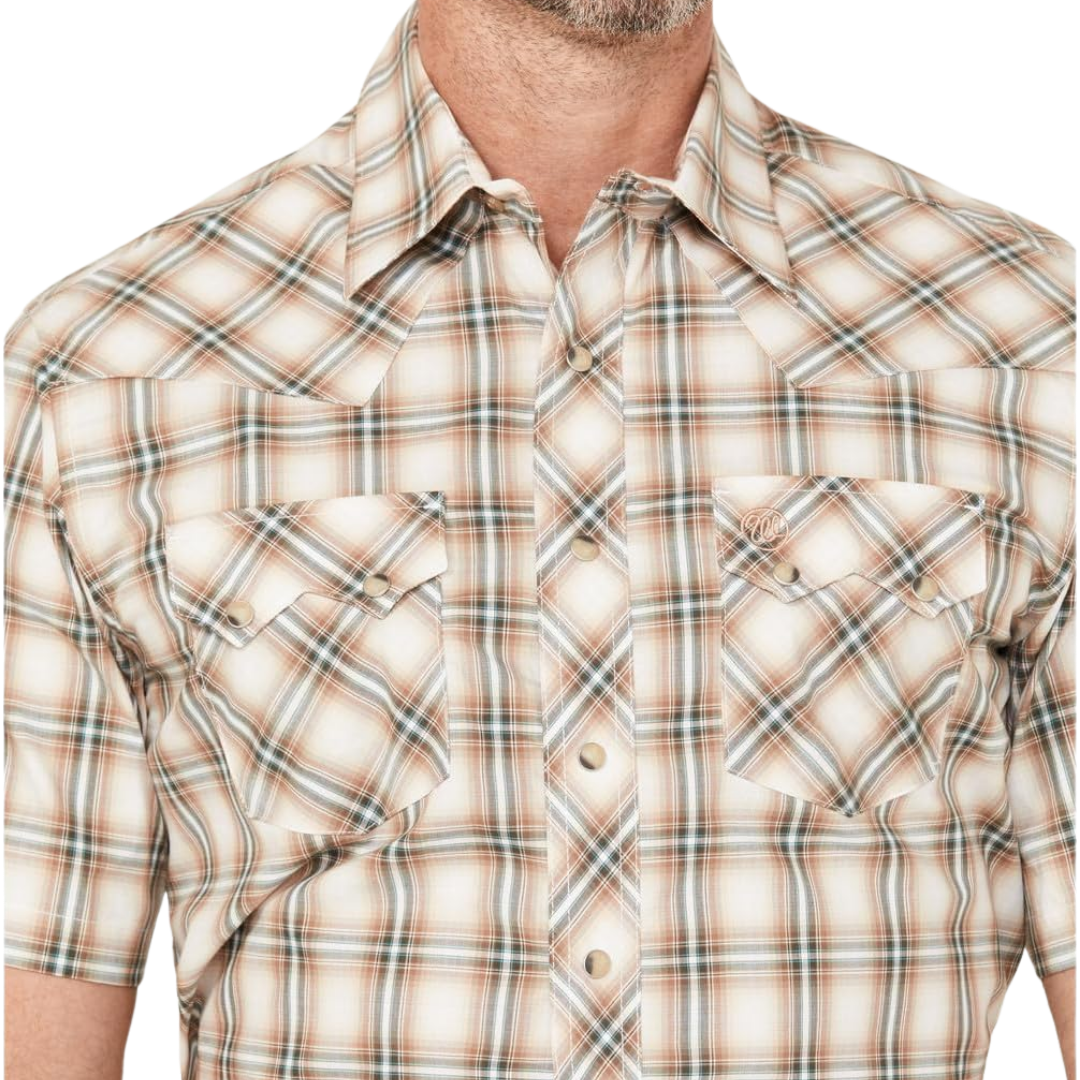 Wrangler Men's Retro Plaid Brown Shirt - Big & Tall
