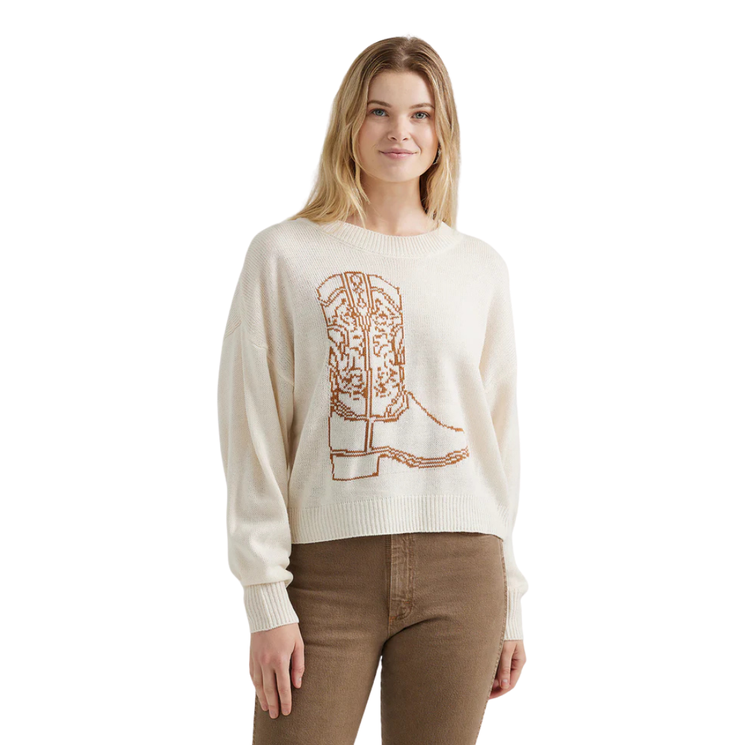 Wrangler Women's Cowgirl White Sweater