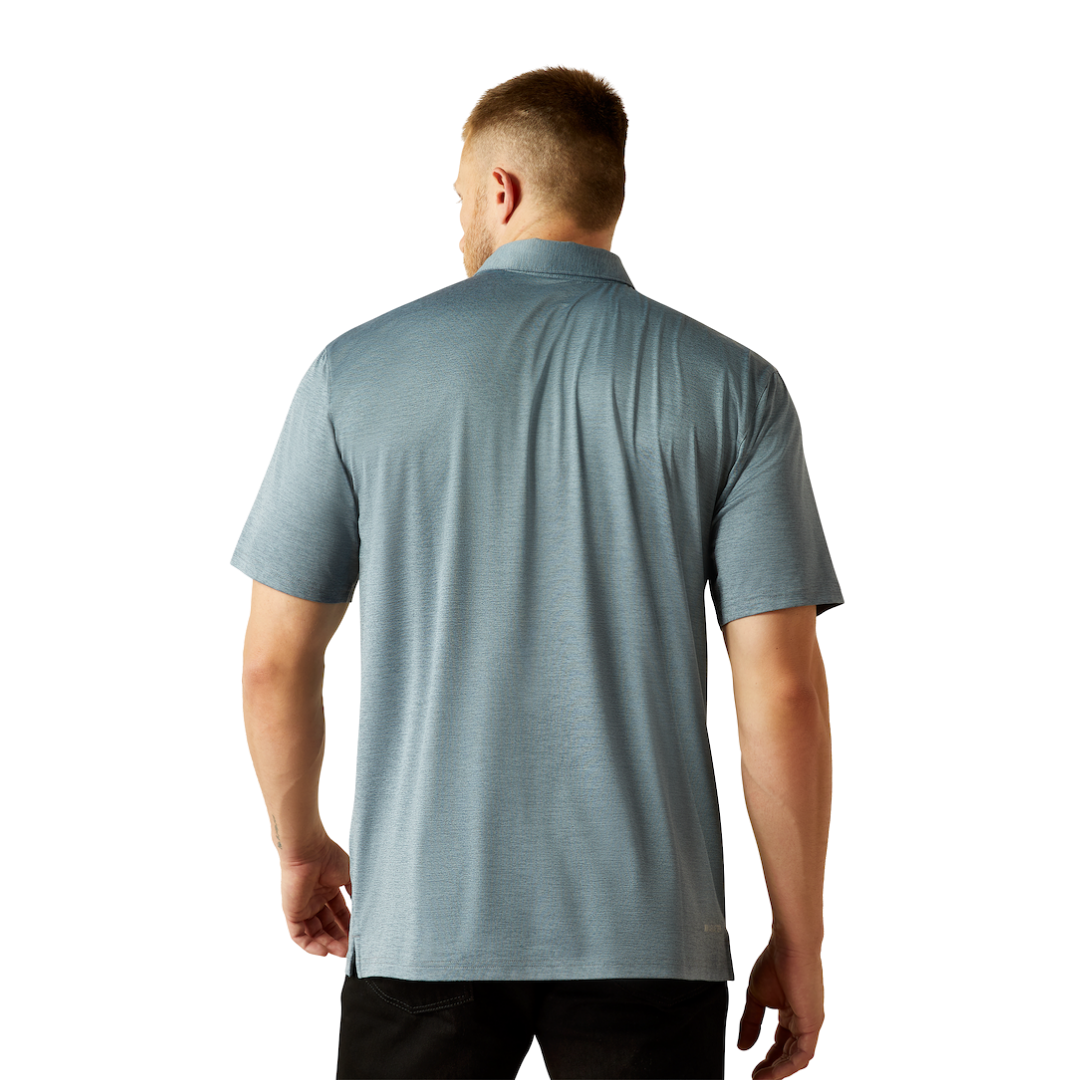 Ariat Men's Charger 2.0 Polo Newsboy Blue Shirt
