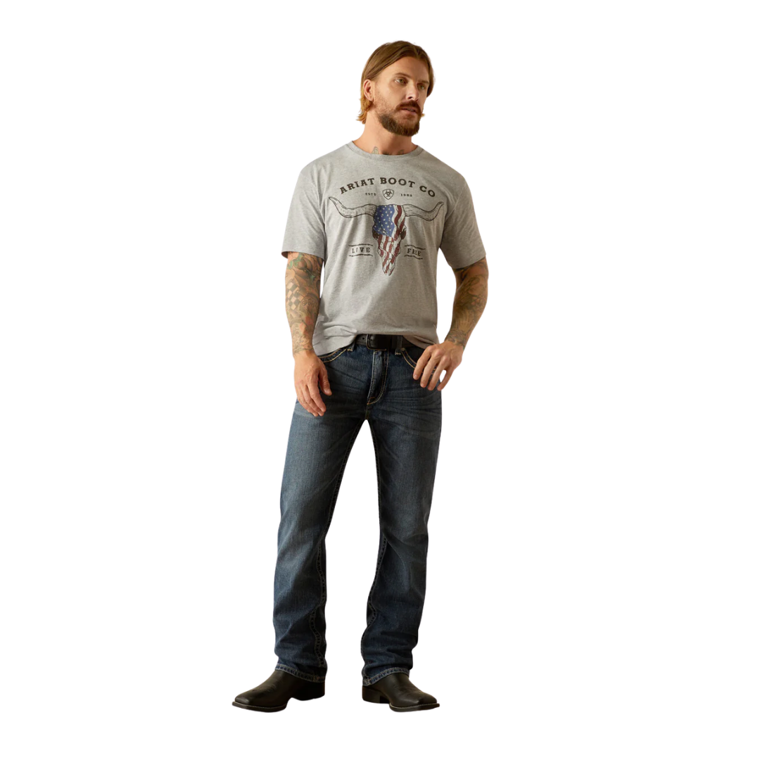 Ariat Men's Long Live Freedom Grey Shirt