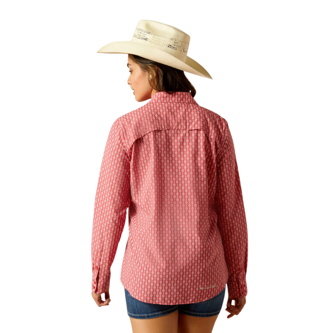 Ariat Women's VentTEK Lyla Geo Stripe Red Shirt