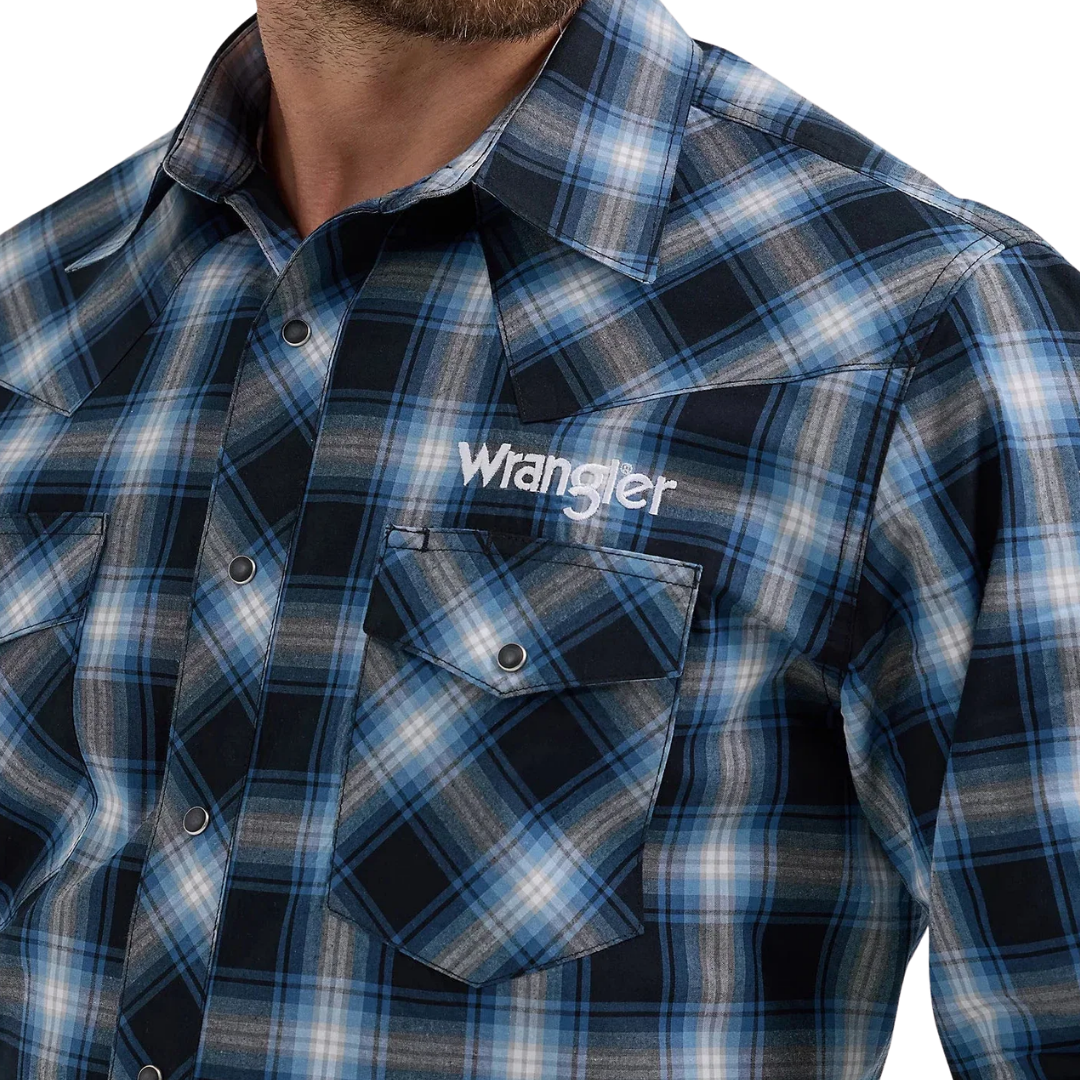 Wrangler Men's Plaid Black Shirt