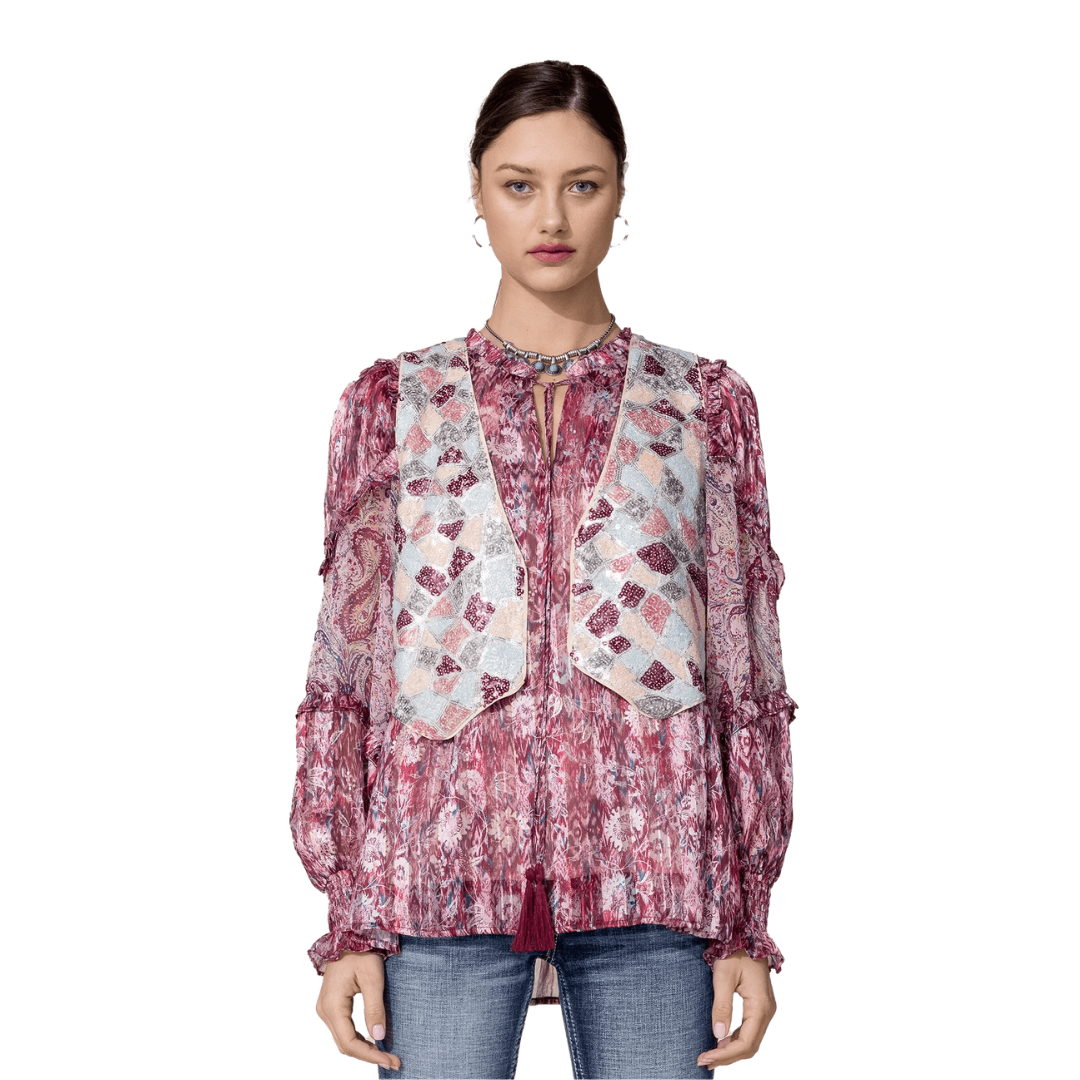 Miss Me Women's Sequin Multicolor Vest