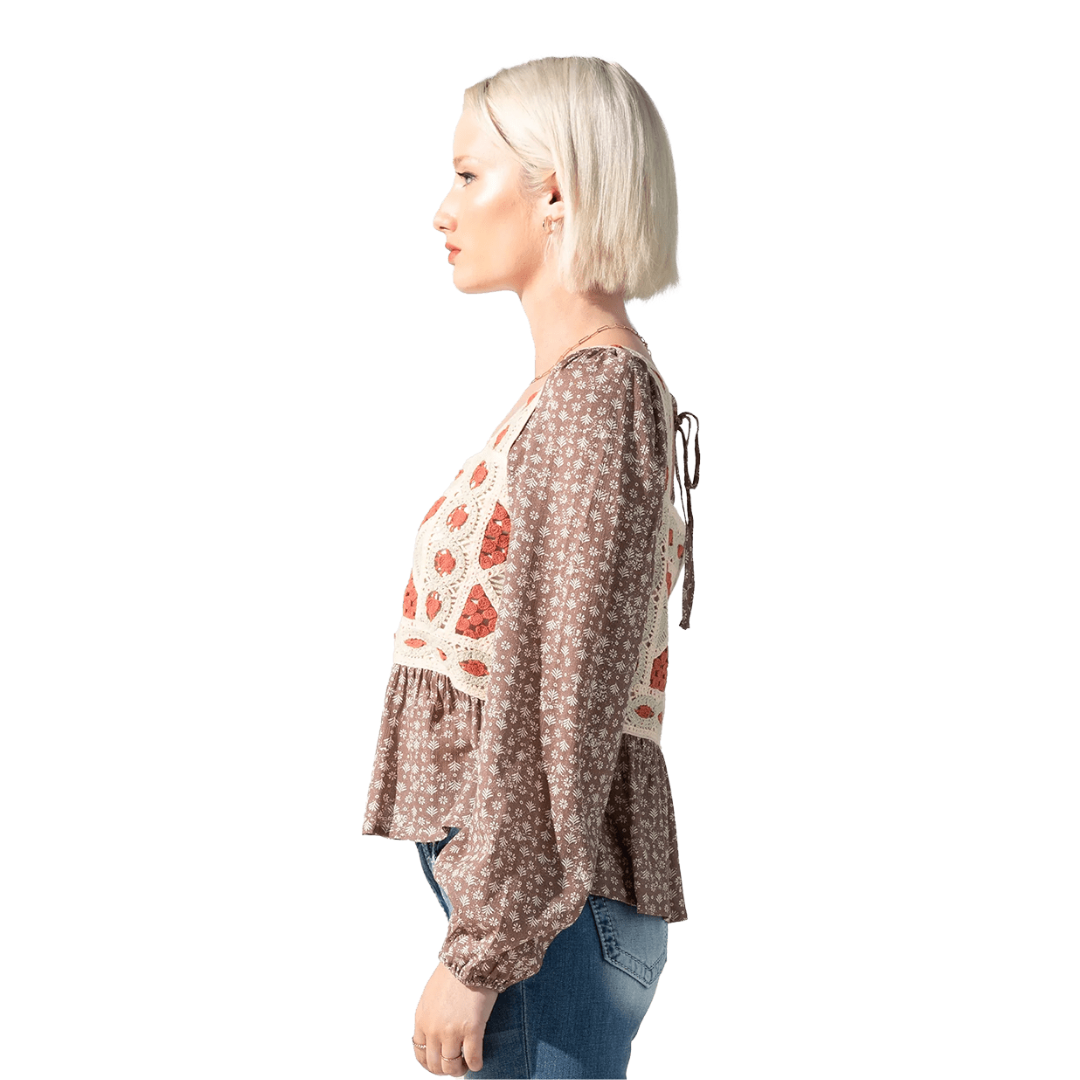 Miss Me Ditzy Floral Crochet Top