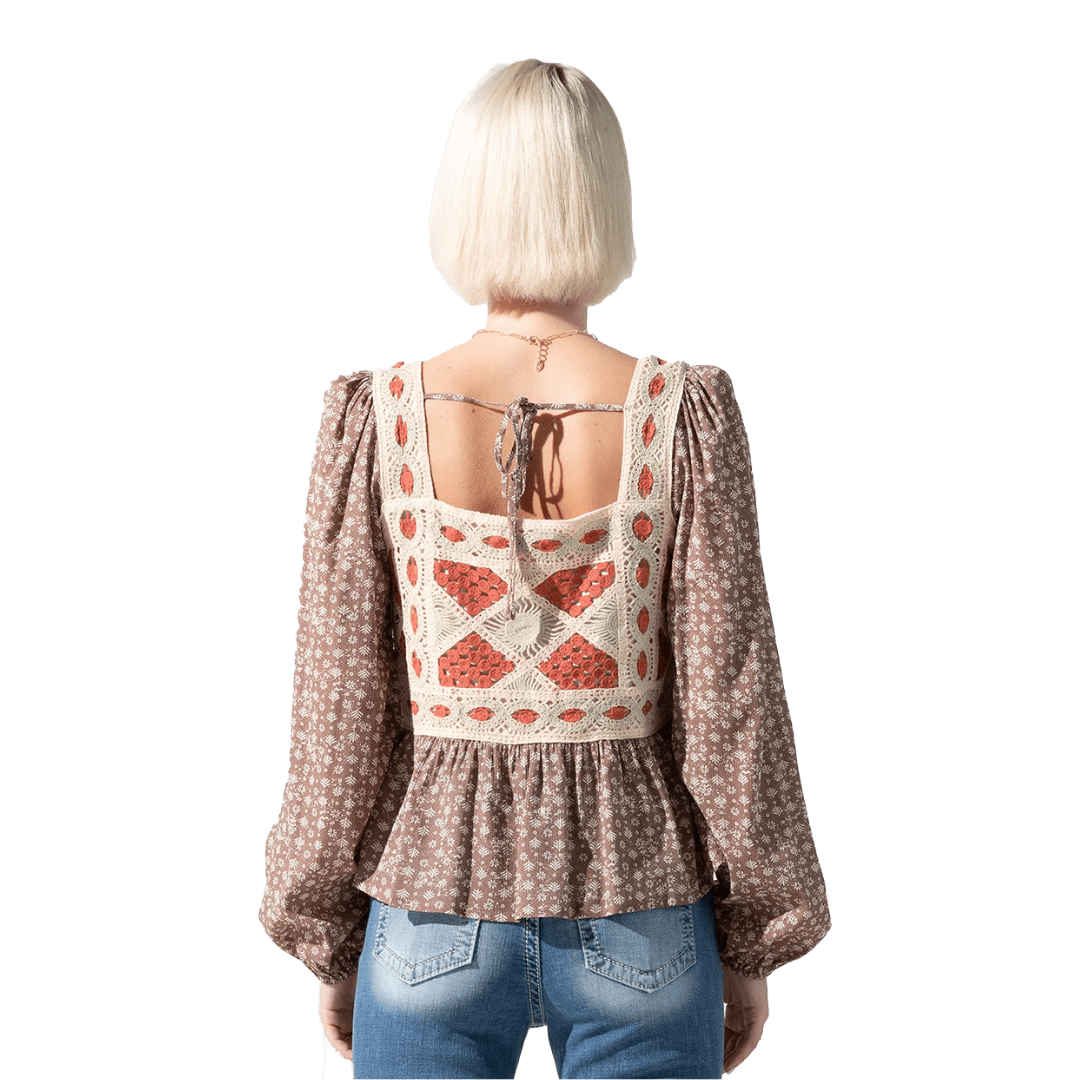 Miss Me Ditzy Floral Crochet Top