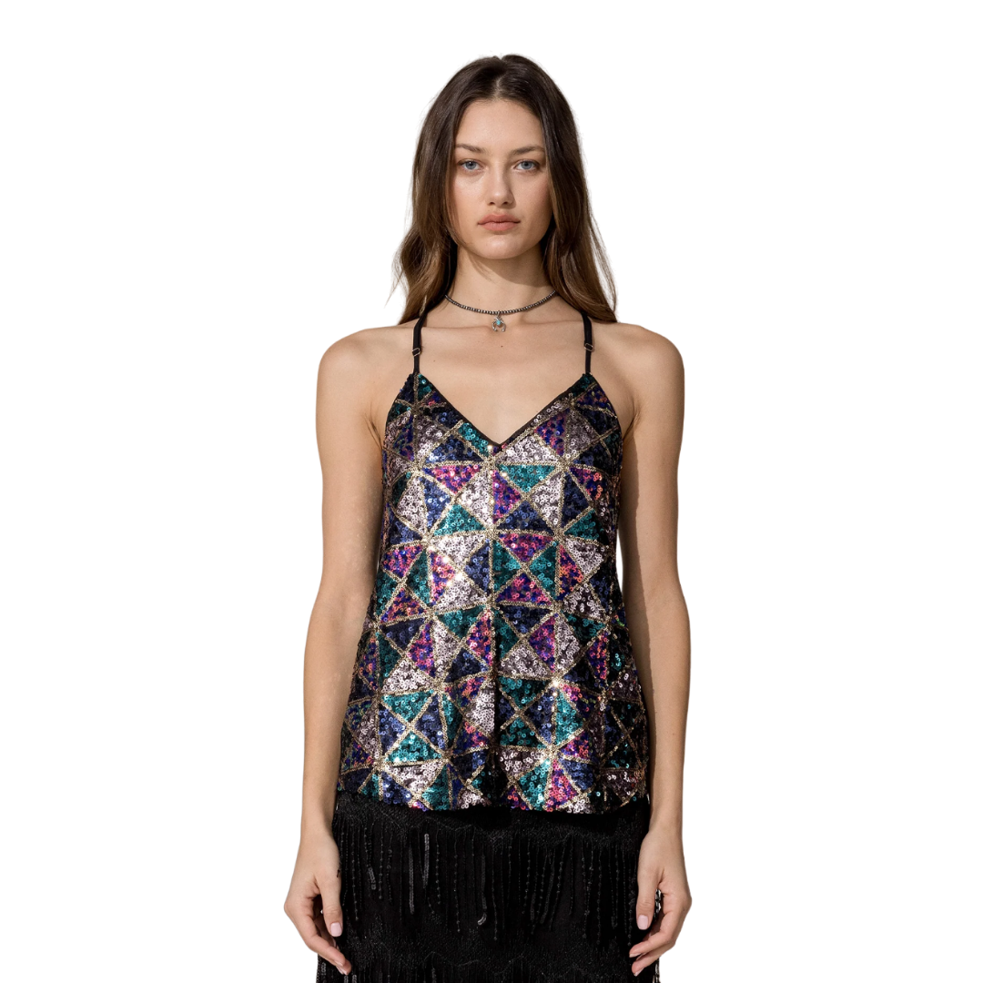 Miss Me Women's Sequin Tank Top