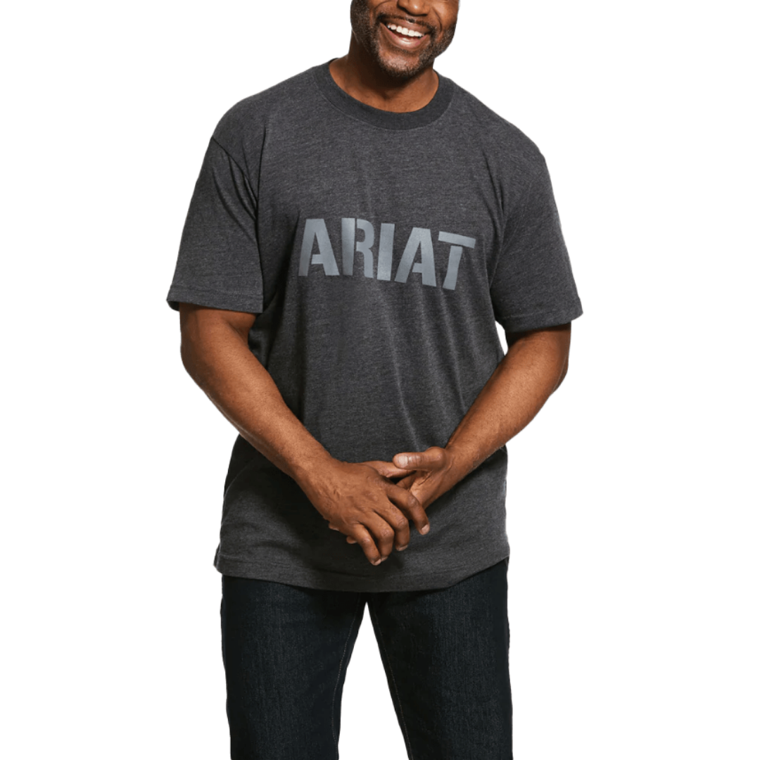 Ariat Rebar Cotton Strong Black Logo Short Sleeve Shirt