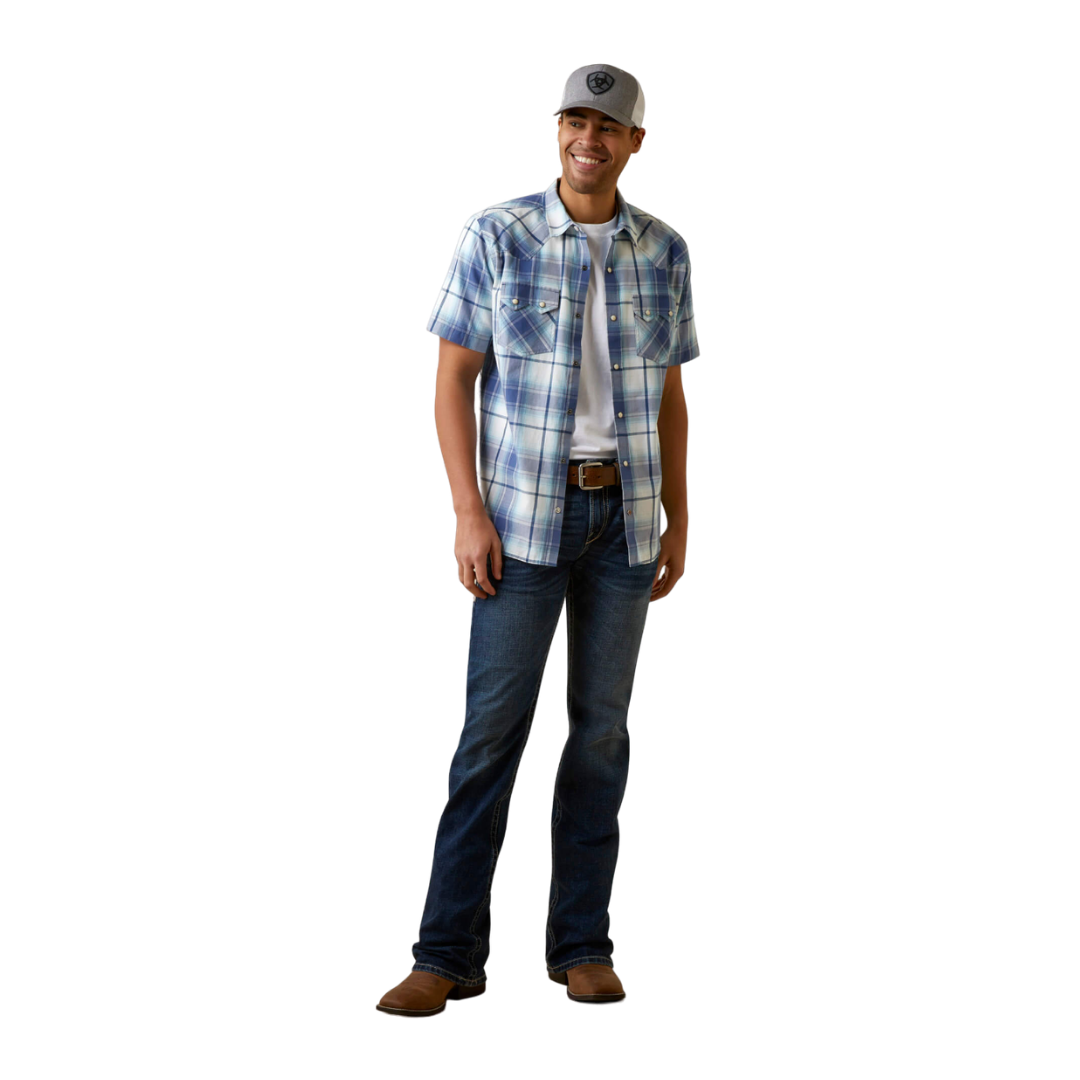 Ariat Men's Vastness Blue Hadder Retro Fit Shirt