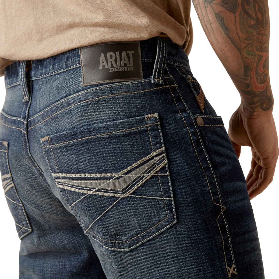 Ariat Men's Bixby M4 Handley Boot Cut Blue Jeans