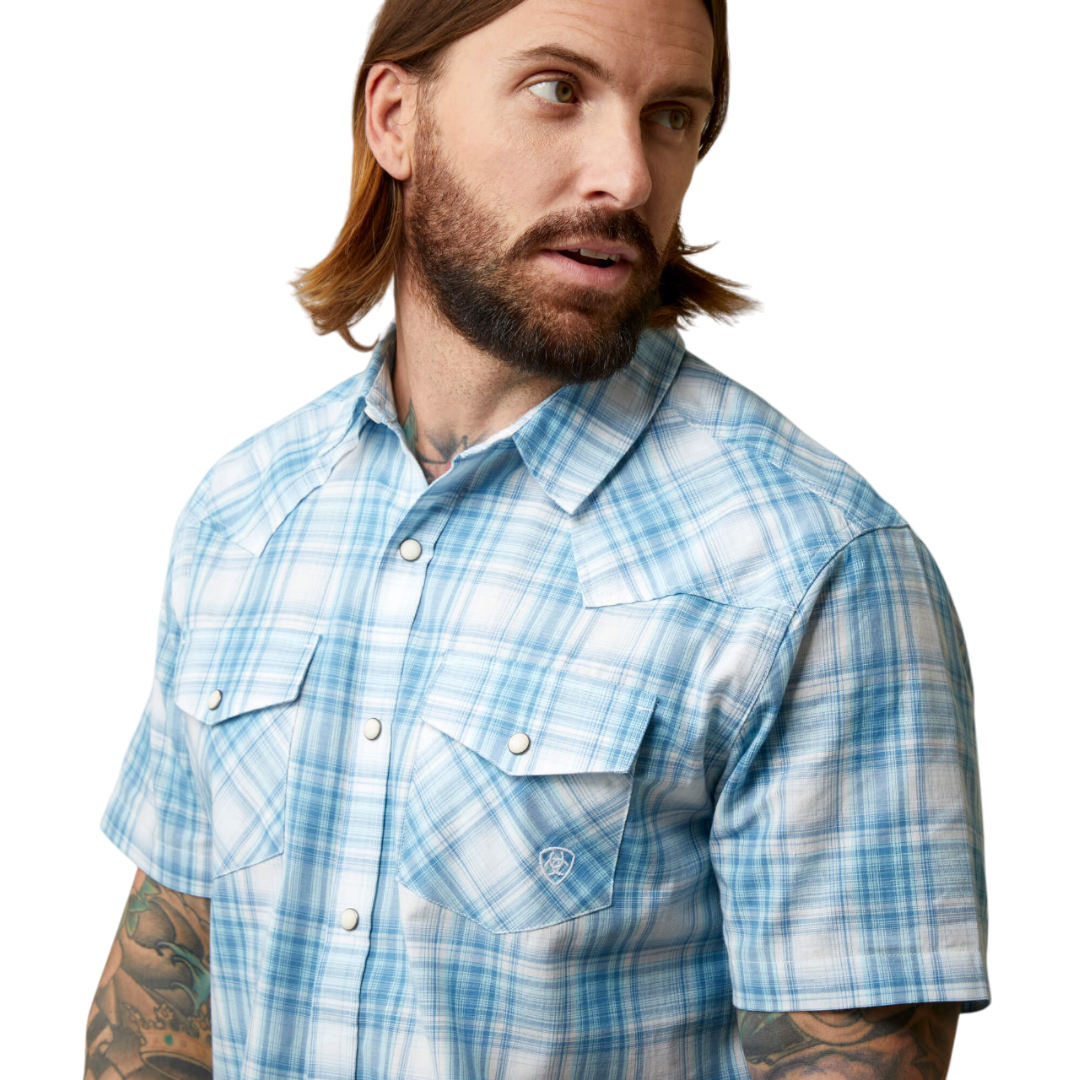 Ariat Men's Hanniston Retro Fit Blue Shirt