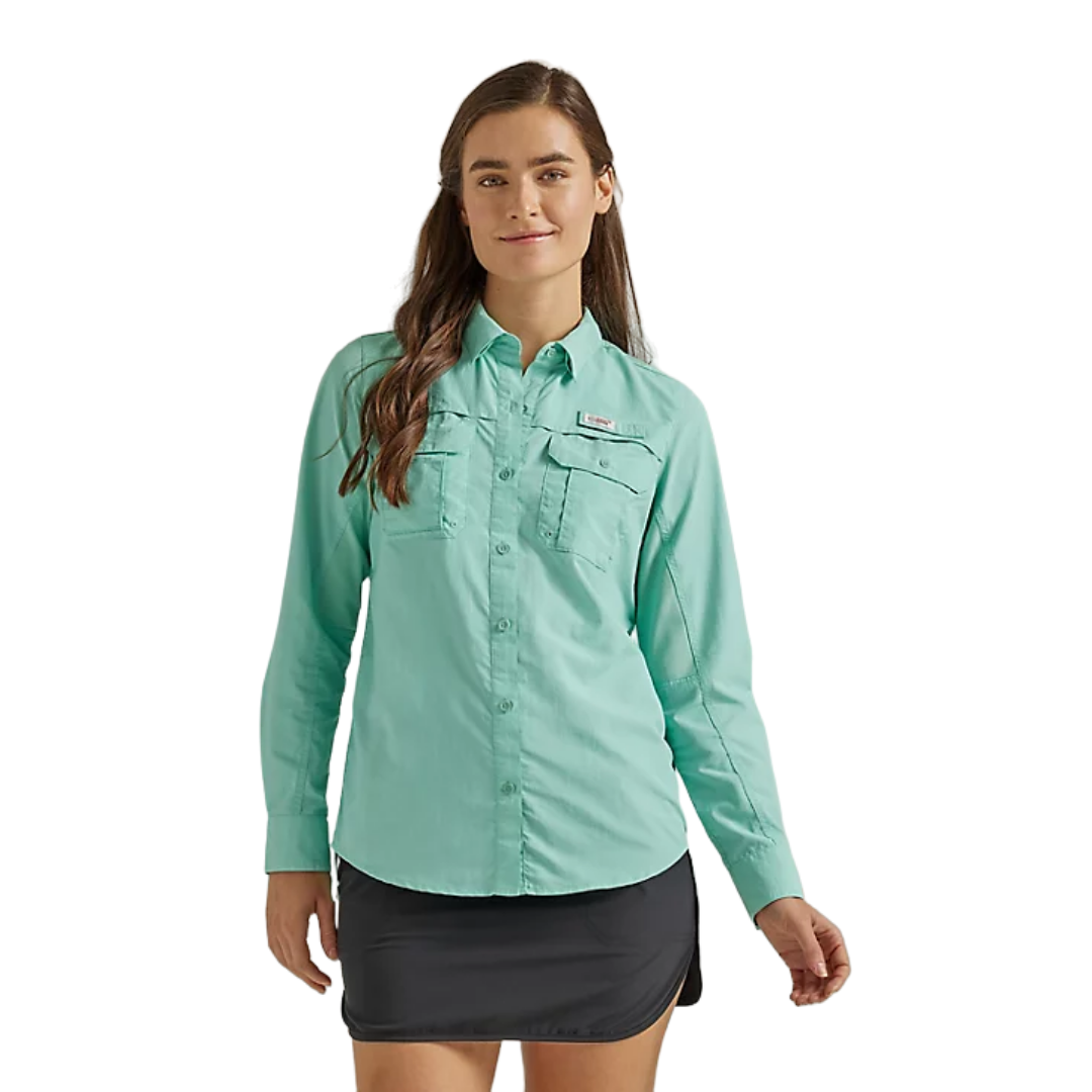 Wrangler Women's ATG Angler Turquoise Shirt