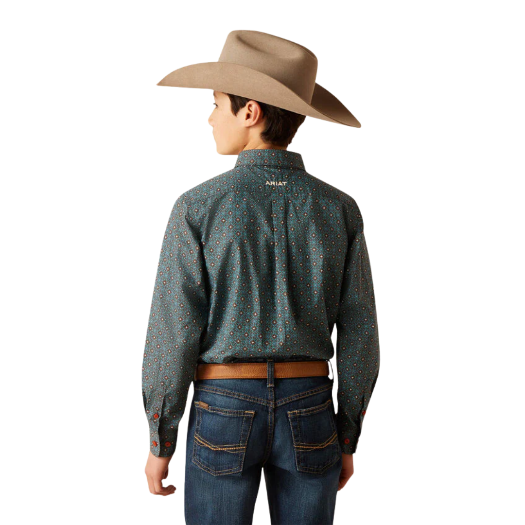 Ariat Youth Boy's Broderick Brown Shirt