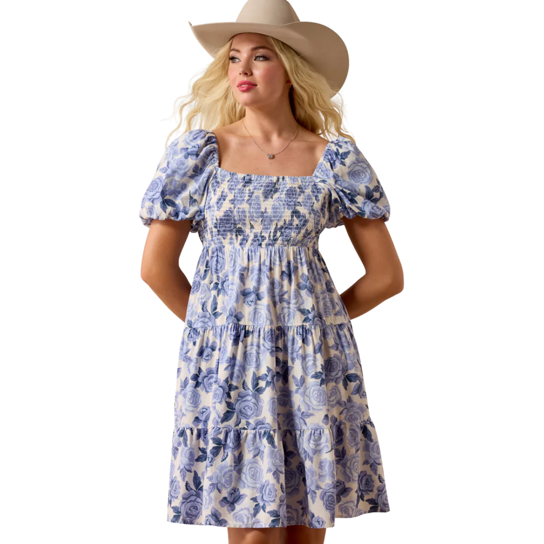Ariat Women's Sweetie Roses Blue Dress
