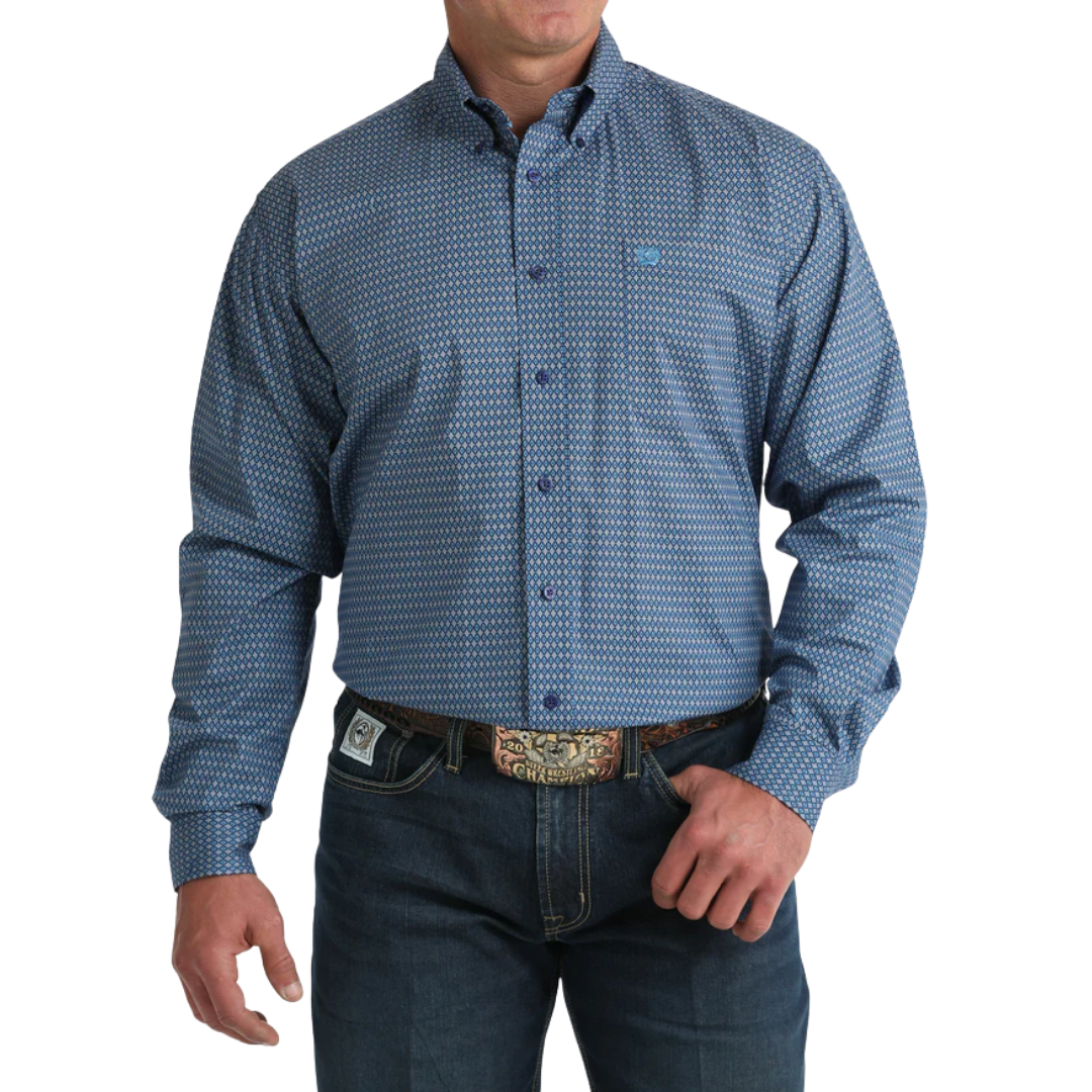 Cinch Men's Classic Fit Button-Down Blue Shirt