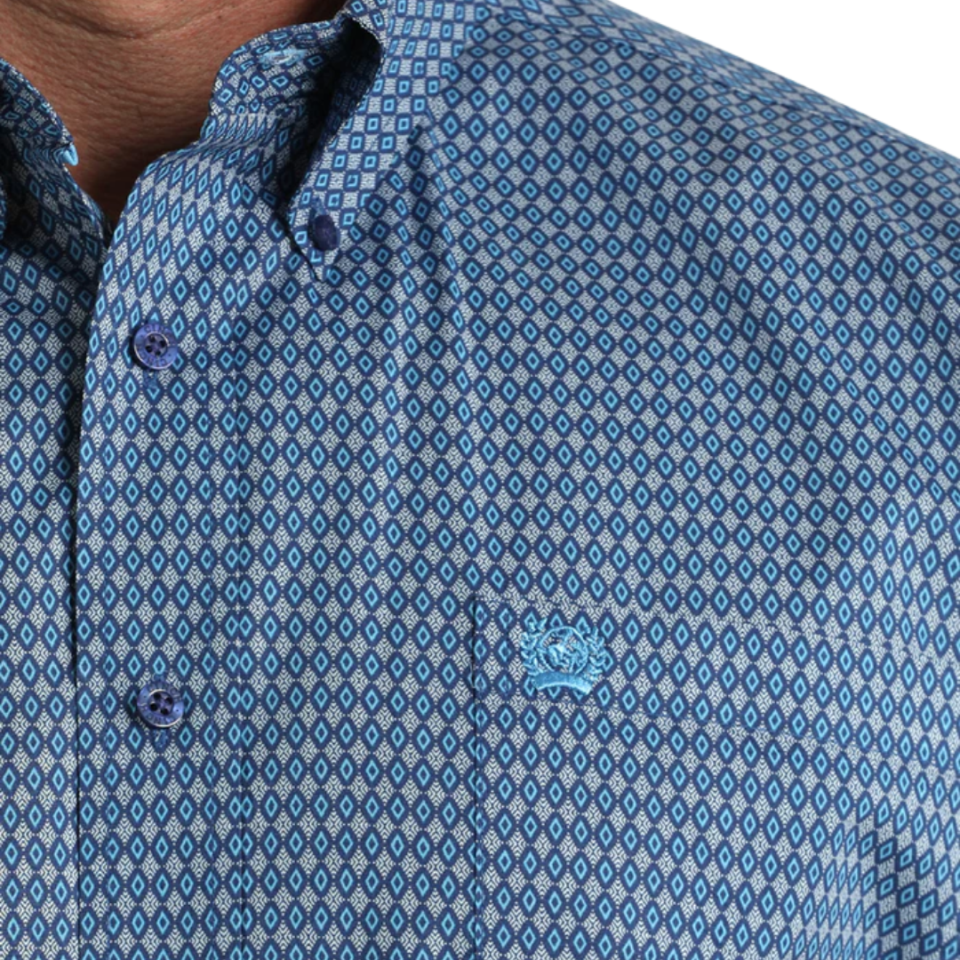 Cinch Men's Classic Fit Button-Down Blue Shirt