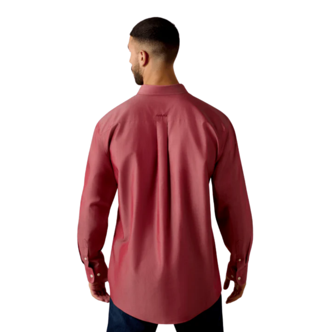 Ariat Men's Wrinkle Free Pinpoint Oxford Rhubarb Shirt