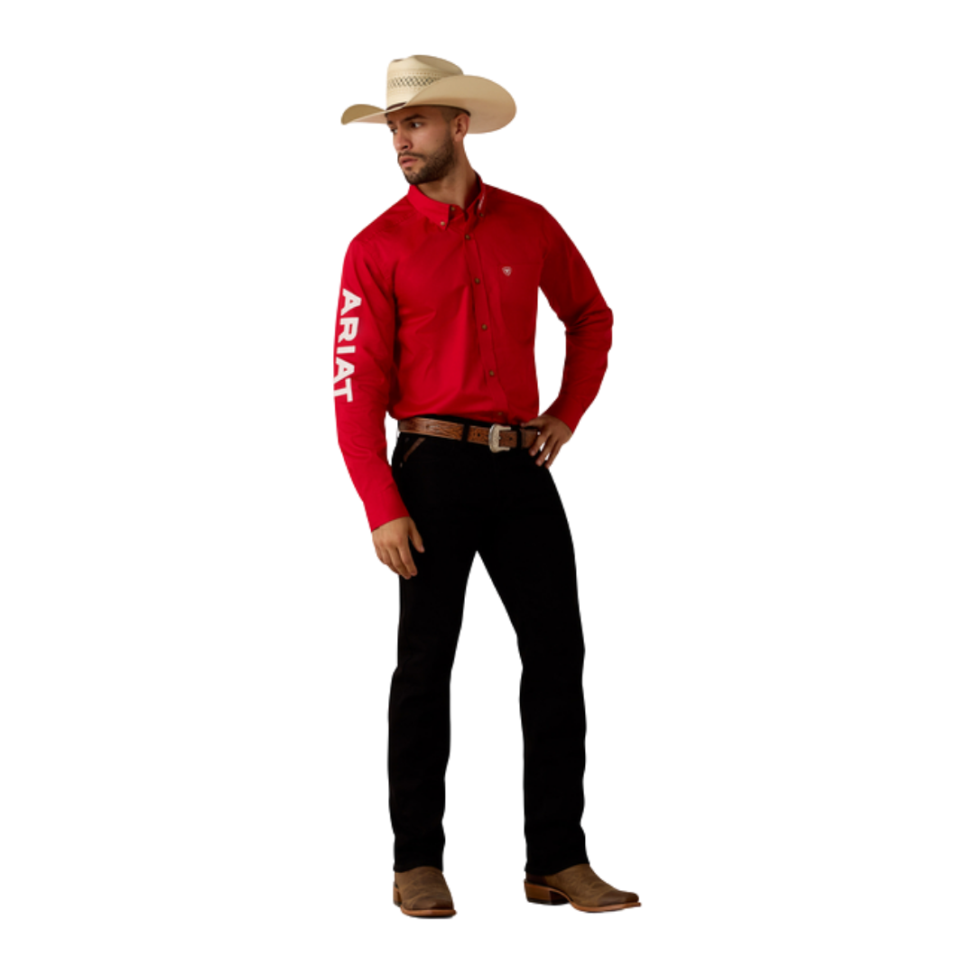 Ariat Men's Team Logo Twill Red Shirt