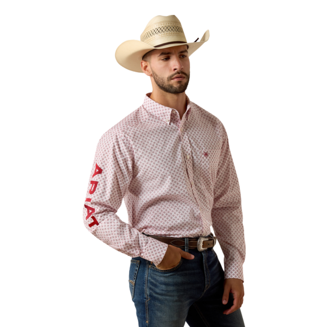 Ariat Men's Team Donovan Fitted White Shirt